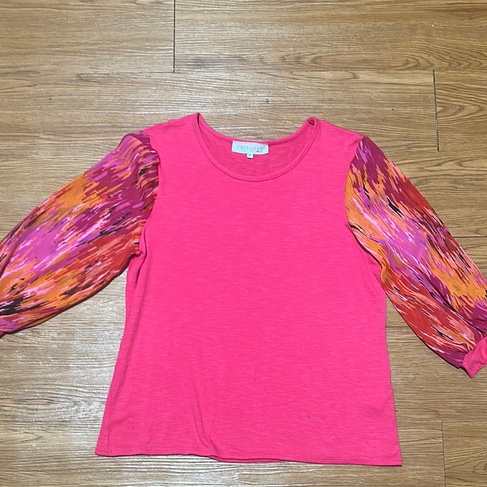C'est La Vie Vibrant Pink Top